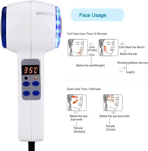Hot and Cold Double Heads Hammer Massage Instrument, Facial SPA Anti-Wrinkle Skin Tighten Lifting and Shrinking Pores Beauty Massager Device in Saudi Arabia