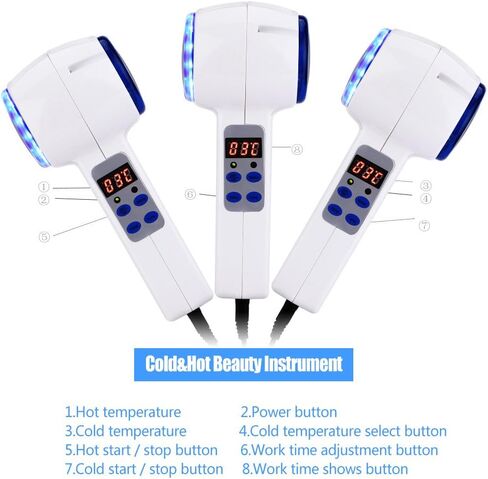 Hot and Cold Double Heads Hammer Massage Instrument, Facial SPA Anti-Wrinkle Skin Tighten Lifting and Shrinking Pores Beauty Massager Device in Saudi Arabia