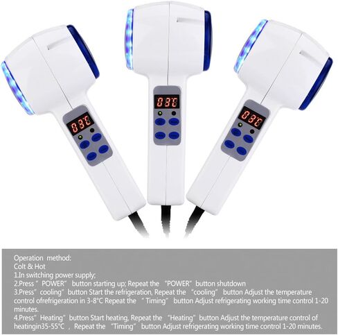 Hot and Cold Double Heads Hammer Massage Instrument, Facial SPA Anti-Wrinkle Skin Tighten Lifting and Shrinking Pores Beauty Massager Device in Saudi Arabia