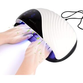 مجفف أظافر محمول بقدرة 180 وات من LIARTY، للتجفيف السريع لطلاء الأظافر الهلامي، مصباح أظافر بإضاءة LED والهواء مع مروحة، آمن على بشرة اليدين، أفضل هدية للسيدات والفتيات (أبيض) in Kuwait