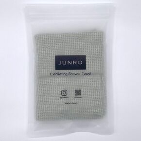 JUNRO (3 عبوات) منشفة استحمام مقشرة - منشفة تقشير ناعمة من نسيج النايلون بنسبة 100% باللون الأزرق لجميع أنواع البشرة - صنع في كوريا