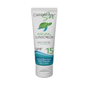 Caribbean Sol - Sol Guard Natural Sunscreen with Non-nano Zinc Oxide - Biodegradable Broad Spectrum Travel Size Reef Safe Sunscreen Moisturizer Sun Cream SPF 15, 4oz. in Saudi Arabia