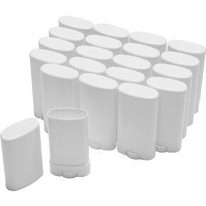 Empty Oval Deodorant Lip Lipstick Balm Tubes Containers Plastic 20PCS 15ML Transparent (15ml, Transparent)