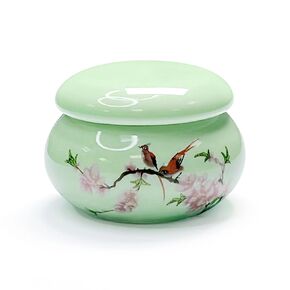 Porcelain Dappen Dish with Lid for Acrylic Liquid Powder Ceramic Cup Nail Liquid Bowl (YSHJB008) (Beige)
