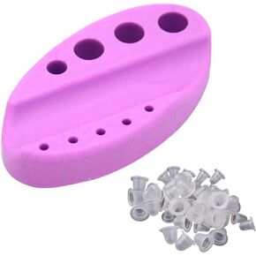 Hipifans Tattoo Ink Cups Holder & 20pcs Tattoo Ink Caps, Cotton Swabs Ink Cup Holder for Tattooing, Pigment Organizer Tattoo Pen Holder Microblading Supplies (Black) in Saudi Arabia