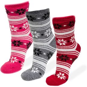 3 Pairs Cozy Cabin Socks for Women - Aloe Infused Fuzzy Fluffy Comfortable Socks