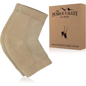 Moisturizing Heel Socks with Soft Gel Lining for Dry Cracked Feet Treatment - Unisex Reusable Foot Moisturizer Heel Sleeves from Breathable Cotton for Women & Men (Pack of 2) in Kuwait