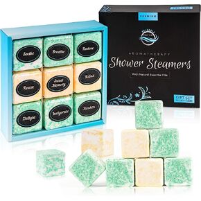Aromatherapy Shower Steamers Self-Care Gift Set of 9-Stress Relief Shower Bombs with Essential Oils for Home Spa, Vapor Shower- Gifts for Women, Moms or Birthday Gifts for Women and Men in Saudi Arabia