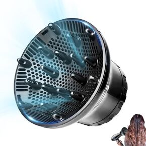 Diffuser Attachment for Hair Dryer, Universal Diffuser Hair Dryer Attachment, Hair Dryer Diffuser, Adjustable Blow Dryer Diffuser for Wavy Curly Hair with1.4-2.6" Nozze Hair Defuzzer Hair Gifts Black in Kuwait