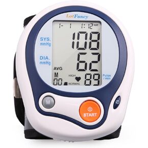 LotFancy Wrist Blood Pressure Monitor, Wrist BP Cuff (5"-8"), 60 Reading Memory, Automatic Digital Blood Pressure Machine, Home BP Gauge for Irregular Heartbeat Detection in Saudi Arabia