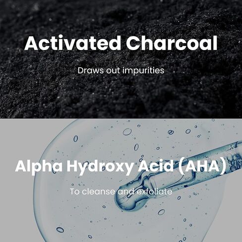 BLAQ Activated Charcoal Face Wipes - Dual Sided Charcoal Facial Cleansing Wipes - Makeup Remover Wipes, Exfoliating AHA Face Wipes, Pore Cleansing Acne Face Wipe - Travel Size Face Wash Cloth - 25 pcs in Saudi Arabia