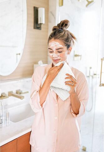 Konssy 6 Pack Face Cloths, Soft Wash Cloth for Washing Face, Cotton Face Towels for Sensitive Skin Women Facial Makeup Remover Reusable Absorbent Washcloths （11 x 11 Inch） in Kuwait
