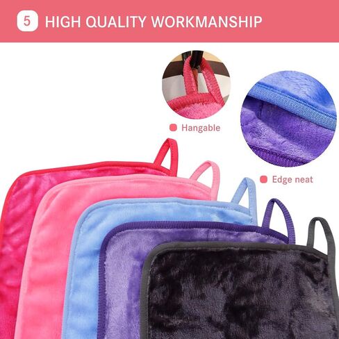 Makeup Remover Cloth, 13x7 Inch Reusable Makeup Remover Towels, Microfiber Fast Drying Facial Washcloth, Soft Face Towels for Washing Face in Kuwait