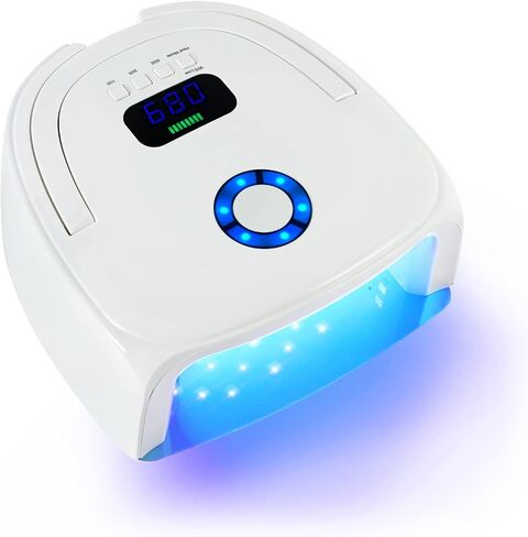 96W Rechargeable Gel UV LED Nail Lamp, Professional Curing Lamp for Gel Nail Polish, Fast Nail Dryer Cordless UV Light for Nail with Portable Handle, Gel Nail Lamp with 4 Timers Setting, LCD Display in Saudi Arabia