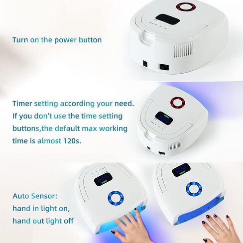 96W Rechargeable Gel UV LED Nail Lamp, Professional Curing Lamp for Gel Nail Polish, Fast Nail Dryer Cordless UV Light for Nail with Portable Handle, Gel Nail Lamp with 4 Timers Setting, LCD Display in Saudi Arabia