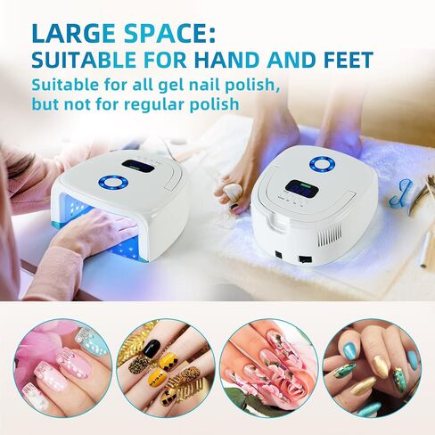 96W Rechargeable Gel UV LED Nail Lamp, Professional Curing Lamp for Gel Nail Polish, Fast Nail Dryer Cordless UV Light for Nail with Portable Handle, Gel Nail Lamp with 4 Timers Setting, LCD Display in Saudi Arabia