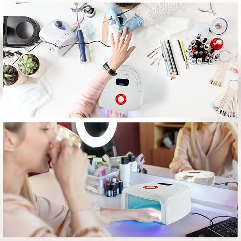 96W Rechargeable Gel UV LED Nail Lamp, Professional Curing Lamp for Gel Nail Polish, Fast Nail Dryer Cordless UV Light for Nail with Portable Handle, Gel Nail Lamp with 4 Timers Setting, LCD Display in Saudi Arabia