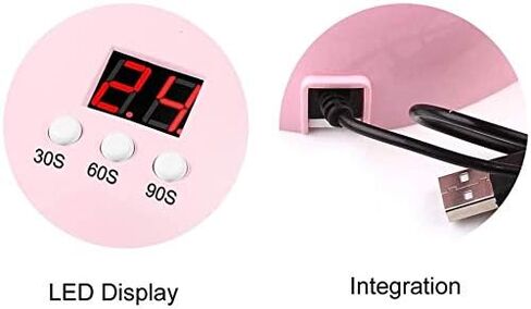 مصباح اظافر صغير 36 واط بالاشعة فوق البنفسجية، مصباح محمول 12 مصباح LED لمعالجة الاظافر مع شاشة LED، ادوات فن الاظافر مع اعداد مؤقت 30/60/90 ثانية للمانيكير والجل وطلاء الاظافر والقدمين in Kuwait
