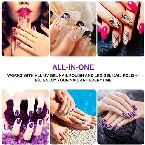 مصباح اظافر صغير 36 واط بالاشعة فوق البنفسجية، مصباح محمول 12 مصباح LED لمعالجة الاظافر مع شاشة LED، ادوات فن الاظافر مع اعداد مؤقت 30/60/90 ثانية للمانيكير والجل وطلاء الاظافر والقدمين in Kuwait