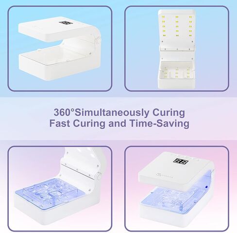 مصباح SANAAA UV LED بقدرة 48 وات لصنع فن الأظافر من الراتنج بالأشعة فوق البنفسجية، مصباح LED للأشعة فوق البنفسجية على الوجهين (أبيض) in Kuwait