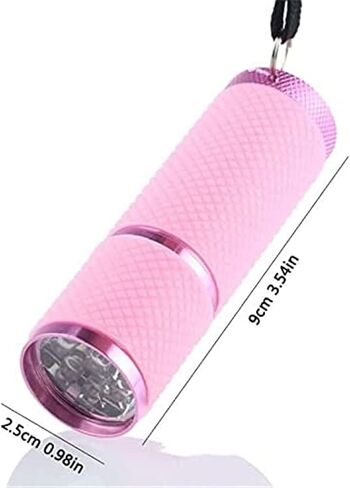 9 LED Small Glow Nail Lamp,Mini UV Nail Dryer for Gel Nails Polish,Portable Flashlight for Nail Art Pink in Kuwait