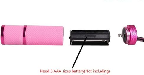 9 LED Small Glow Nail Lamp,Mini UV Nail Dryer for Gel Nails Polish,Portable Flashlight for Nail Art Pink in Kuwait