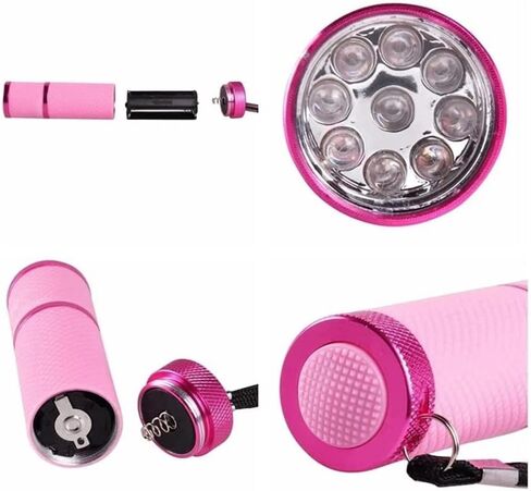 9 LED Small Glow Nail Lamp,Mini UV Nail Dryer for Gel Nails Polish,Portable Flashlight for Nail Art Pink in Kuwait
