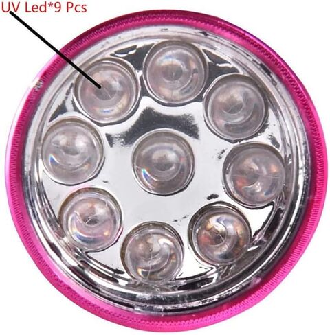 9 LED Small Glow Nail Lamp,Mini UV Nail Dryer for Gel Nails Polish,Portable Flashlight for Nail Art Pink in Kuwait