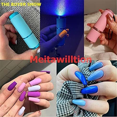 9 LED Small Glow Nail Lamp,Mini UV Nail Dryer for Gel Nails Polish,Portable Flashlight for Nail Art Pink in Kuwait