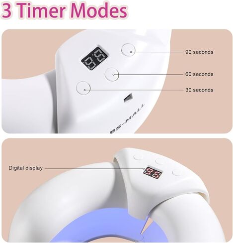 BS-MALL Gel UV LED Nail Lamp,36 W UV Nail Light with 3 Timer Setting,Scalable Design Prevent Hands from Turning Dark,White in Kuwait