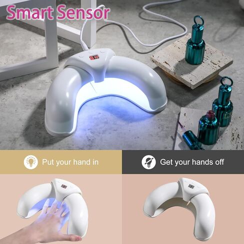 BS-MALL Gel UV LED Nail Lamp,36 W UV Nail Light with 3 Timer Setting,Scalable Design Prevent Hands from Turning Dark,White in Kuwait