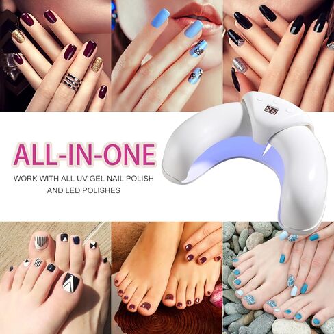 BS-MALL Gel UV LED Nail Lamp,36 W UV Nail Light with 3 Timer Setting,Scalable Design Prevent Hands from Turning Dark,White in Kuwait