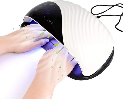 LIARTY 180W Portable Nail Dryers, to Quick Dry for Gel Nail Polish, Air & LED Light Nail Lamp with Fan, Safe for Hands Skin, Best Gift for Ladies, Girls(White) in Kuwait