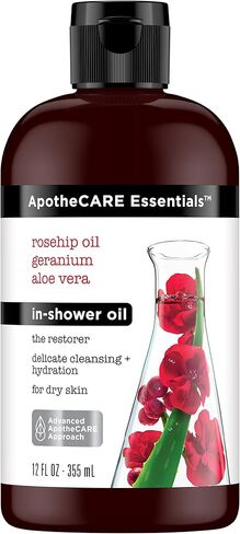 ApotheCARE Essentials The Restorer In-Shower Oil, Rosehip Oil, Geranium, Aloe Vera, 12 oz in Saudi Arabia