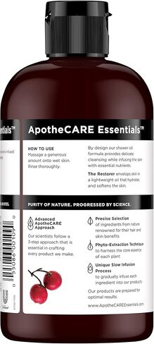 ApotheCARE Essentials The Restorer In-Shower Oil, Rosehip Oil, Geranium, Aloe Vera, 12 oz in Saudi Arabia