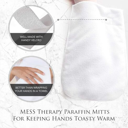 قفازات حمام بارافين لعلاج الشمع مصنوعة من الألياف الدقيقة الناعمة من أجل العزل والاحتفاظ بالحرارة - أي حجم لليد زوج من Mess in Kuwait