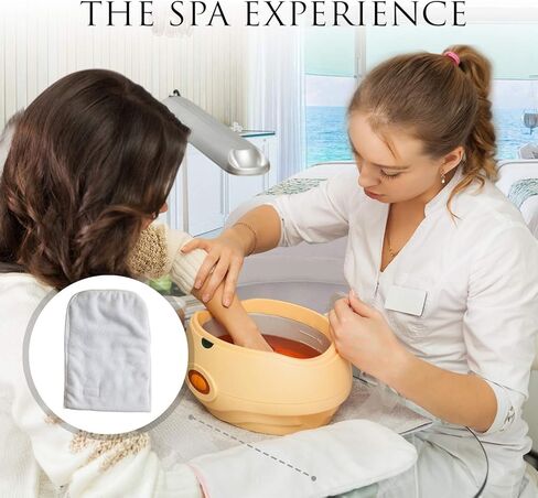 قفازات حمام بارافين لعلاج الشمع مصنوعة من الألياف الدقيقة الناعمة من أجل العزل والاحتفاظ بالحرارة - أي حجم لليد زوج من Mess in Kuwait