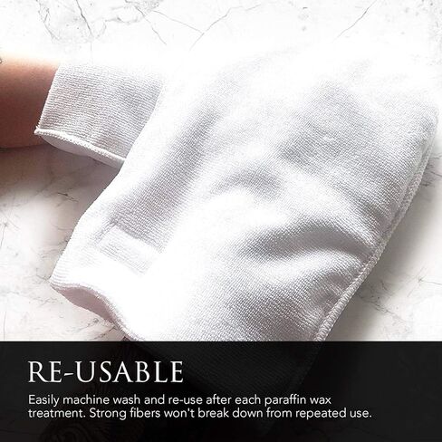 قفازات حمام بارافين لعلاج الشمع مصنوعة من الألياف الدقيقة الناعمة من أجل العزل والاحتفاظ بالحرارة - أي حجم لليد زوج من Mess in Kuwait