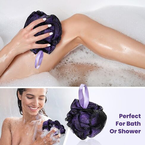 Opaz Bath Shower Sponge Loofah Skin care kit Body scrubber pouf exfoliator large ball scruber Set of 4 in Saudi Arabia