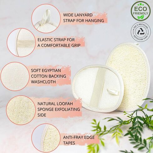 Natural Loofah Pumice Stone for feet/Body Wash Bath Sponge Shower Loofa luffa Body Scrubber Skin Exfoliating Foot File Feet Callus Remover Pedicure Pack Scrub, Cream in Saudi Arabia