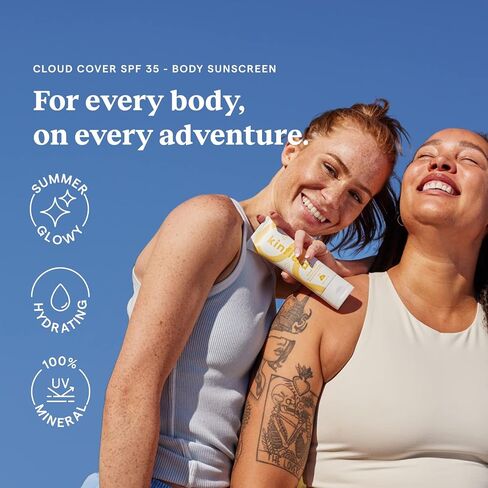 غطاء كينفيلد كلاود - واقي شمسي للجسم معدني مع عامل حماية من الشمس واسع النطاق SPF 35 - مقاوم للماء والعرق - عناية بالبشرة خالية من القسوة وآمنة على الشعاب المرجانية - 4 أونصة / 114 جم in Saudi Arabia