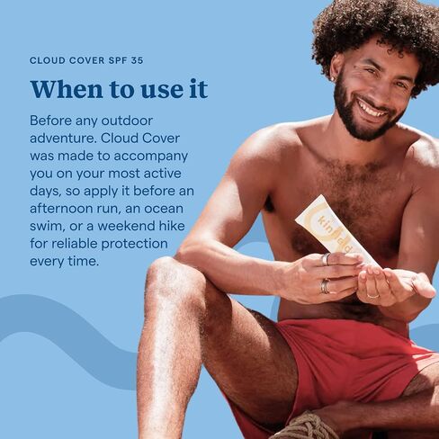غطاء كينفيلد كلاود - واقي شمسي للجسم معدني مع عامل حماية من الشمس واسع النطاق SPF 35 - مقاوم للماء والعرق - عناية بالبشرة خالية من القسوة وآمنة على الشعاب المرجانية - 4 أونصة / 114 جم in Saudi Arabia