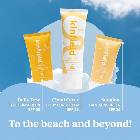 غطاء كينفيلد كلاود - واقي شمسي للجسم معدني مع عامل حماية من الشمس واسع النطاق SPF 35 - مقاوم للماء والعرق - عناية بالبشرة خالية من القسوة وآمنة على الشعاب المرجانية - 4 أونصة / 114 جم in Saudi Arabia