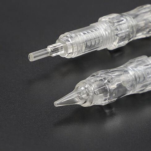 إبر خرطوشة - 10 قطع من إبر خرطوشة الماكياج الدائم المعقمة من BIOMASER، إبرة لولبية لآلة الماكياج الدائم، قلم الوشم لتحديد الحواجب وكحل الشفاه (1R-0.3 مم) in Kuwait