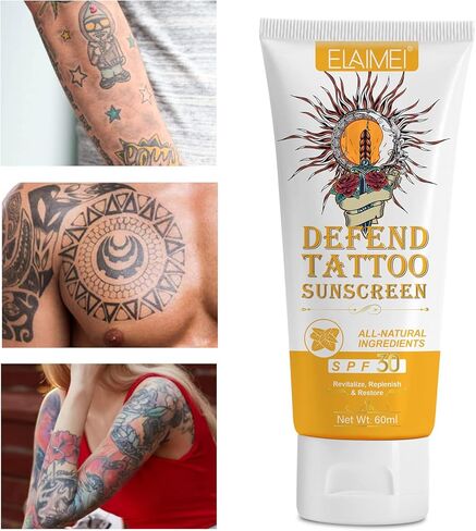 واقي الشمس من ديفيند تاتو، عامل حماية من الشمس 30+ واقٍ من الشمس للعناية بالوشم، 2.03 أونصة - حجب الأشعة فوق البنفسجية فئة A والأشعة فوق البنفسجية فئة B - مرهم للحماية من أشعة الشمس للوشم - غسول واقي من الشمس للوشم يرطب بعمق in Kuwait