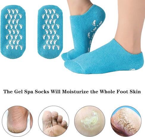 4 Pairs Moisturizing Gel Socks No Slip Gel Spa Socks Gel Heel Socks for Women Men Dry Cracked Feet in Saudi Arabia