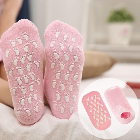 4 Pairs Moisturizing Gel Socks No Slip Gel Spa Socks Gel Heel Socks for Women Men Dry Cracked Feet in Saudi Arabia