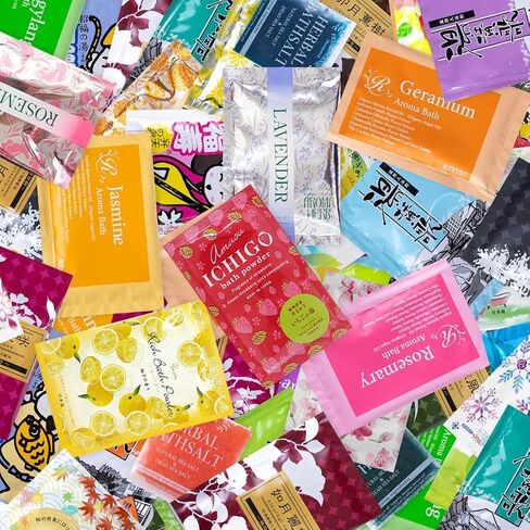 Japanese Bath Salt Mystery Box Set | 30 Packs of Assorted Bath Salts from Japan | Perfect for Birthday, Christmas, Holiday, Grandparents, Mother's Day in Saudi Arabia