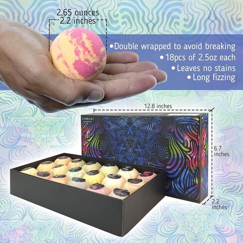 Bath Bombs for Men, Gift Set of 18 Scented Organic Handmade Bath Bombs of 2.5 oz with Natural Essential Oils. Perfect for Boyfriend, Husband, Father or Friend, by ZenseMe in Saudi Arabia