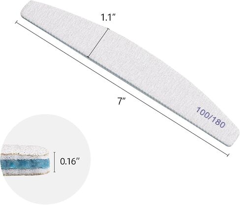 25 Pcs Nail Files 100/150 Grit Double Sided Washable Emery Board for Acrylic Nails Gel Natural Nails in Kuwait